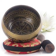 [아마존핫딜]Silent Mind ~ Tibetan Singing Bowl Beautiful Designs ~ With Beater and Pillow ~ Ideal for Mindfulness Meditation, Relaxation, Stress and Anxiety, Yoga, Zen ~ Perfect Gift