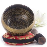 [아마존 핫딜]  [아마존핫딜]Silent Mind ~ Tibetan Singing Bowl Beautiful Designs ~ With Beater and Pillow ~ Ideal for Mindfulness Meditation, Relaxation, Stress and Anxiety, Yoga, Zen ~ Perfect Gift