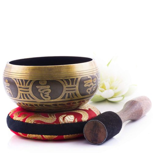  [아마존 핫딜]  [아마존핫딜]Silent Mind ~ Tibetan Singing Bowl Beautiful Designs ~ With Beater and Pillow ~ Ideal for Mindfulness Meditation, Relaxation, Stress and Anxiety, Yoga, Zen ~ Perfect Gift