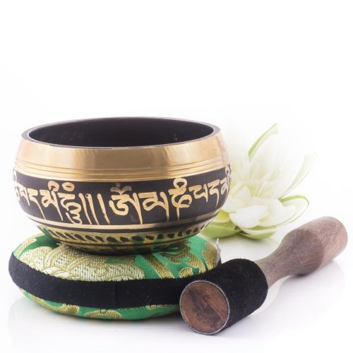  [아마존 핫딜]  [아마존핫딜]Silent Mind tibetische Klangschale Set ~ Balance und Harmonie Design ~ mit hochwertigem Holz Kloeppel und Himalaya Kissen ~ perfektes Tibetan Singing Bowl Set zur Yoga Meditation, E