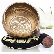 Silent Mind ~ Tibetan Singing Bowl Set ~ Bronze Mantra Design ~ Stress Relief, Yoga, Meditation & Relaxation명상종 싱잉볼