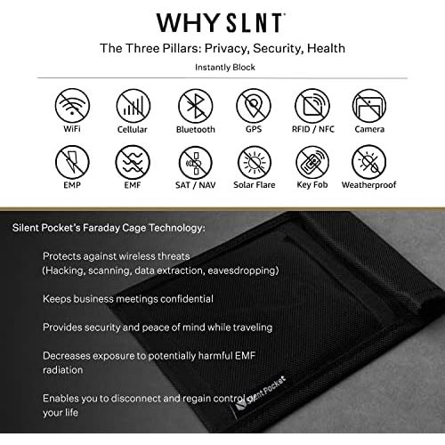  [아마존베스트]Silent Pocket Quick Access Utility Faraday Bag - Waterproof Signal Blocking Nylon - Device Shielding for Smartphones, iPhone, Samsung Galaxy, More for Travel, Privacy, Anti-Hacking