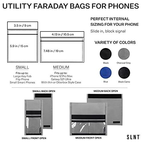  [아마존베스트]Silent Pocket Quick Access Utility Faraday Bag - Waterproof Signal Blocking Nylon - Device Shielding for Smartphones, iPhone, Samsung Galaxy, More for Travel, Privacy, Anti-Hacking