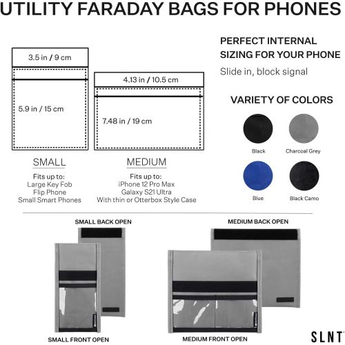  [아마존베스트]Silent Pocket Quick Access Utility Faraday Bag - Waterproof Signal Blocking Nylon - Device Shielding for Smartphones, iPhone, Samsung Galaxy, More for Travel, Privacy, Anti-Hacking