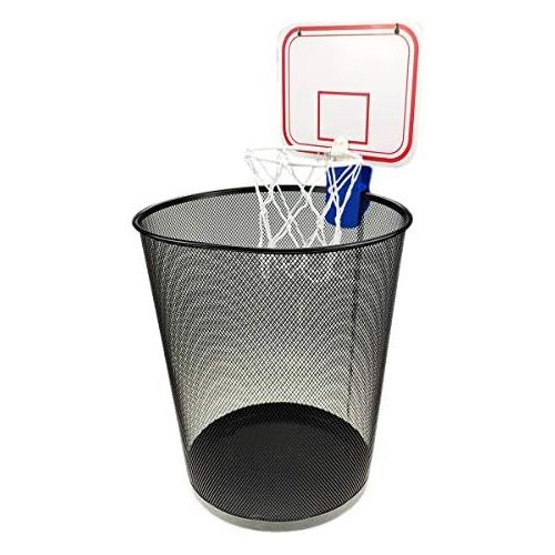  [아마존베스트]Silfrae Basketball Trash Can Basketball Hoop Trash Can Office Basketball Trash Can Basketball Goal Trash Can Basketball Hoop for Garbage Can Office Living Room and Bed Room (Blue C