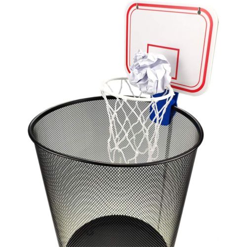  [아마존베스트]Silfrae Basketball Trash Can Basketball Hoop Trash Can Office Basketball Trash Can Basketball Goal Trash Can Basketball Hoop for Garbage Can Office Living Room and Bed Room (Blue C