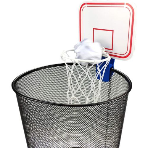  [아마존베스트]Silfrae Basketball Trash Can Basketball Hoop Trash Can Office Basketball Trash Can Basketball Goal Trash Can Basketball Hoop for Garbage Can Office Living Room and Bed Room (Blue C