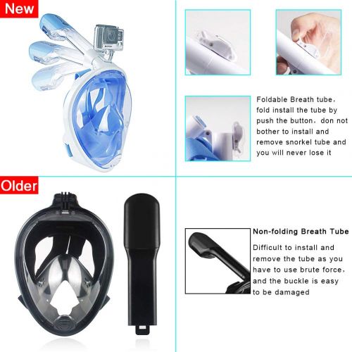  Siliber outfitter Siliber 180° New Full Mask Snorkel Mask Breathing With Anti Fog and Anti Leak Design For Adults & Children. FREE GiftWaterproof Smartphone Case and Sports Bag