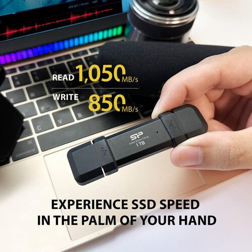  Silicon Power 500GB DS72 Dual USB 3.2 Gen 2 Portable SSD (USB-C / USB-A)