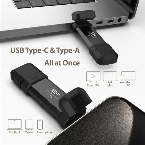  Silicon Power 500GB DS72 Dual USB 3.2 Gen 2 Portable SSD (USB-C / USB-A)