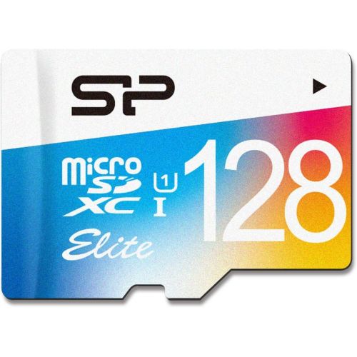  Silicon Power 128GB MicroSDXC UHS-1 Class10, Elite Flash memory Card with Adapter (SP128GBSTXBU1V20BT)