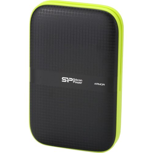 1TB Silicon Power Armor A60 Shockproof Portable Hard Drive - USB3.0 - Black/Green Edition