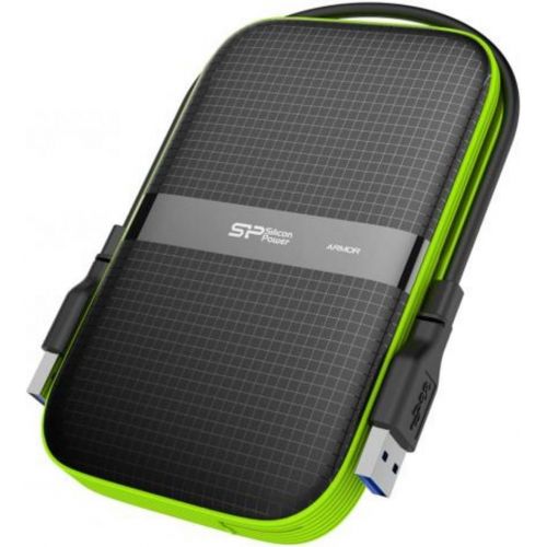  Silicon Power 5TB Armor A60 Shockproof Portable Hard Drive - USB3.0 - Black/Green Edition