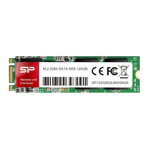  Silicon Power 120GB M55 M.2 2280 SSD With RW Up To 550MBs (SLC Cache for Speed Boost) SATA III Internal Solid State Drive for Ultrabooks and Tablets (SP120GBSS3M55M28)