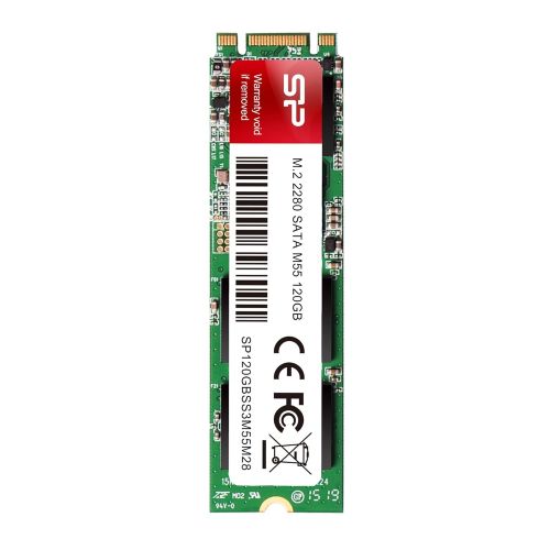  Silicon Power 120GB M55 M.2 2280 SSD With RW Up To 550MBs (SLC Cache for Speed Boost) SATA III Internal Solid State Drive for Ultrabooks and Tablets (SP120GBSS3M55M28)