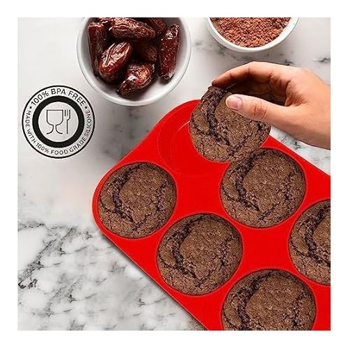  Silicone Texas Muffin Pans (Jumbo-6Cup-2PC)