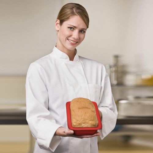  [아마존베스트]Silicone Designs Silicone Bread and Loaf Pan Set of 2 Red, Nonstick, Commercial Grade Plus Homemade Bread Making Recipe Ebook
