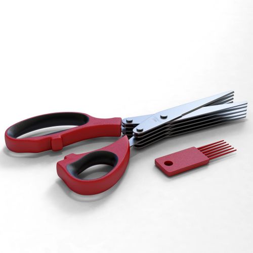  Silicone Designs Kitchen Scissors Plus 5 Blade Herb Shears Set, Stainless Steel Plus Recipe Ebook