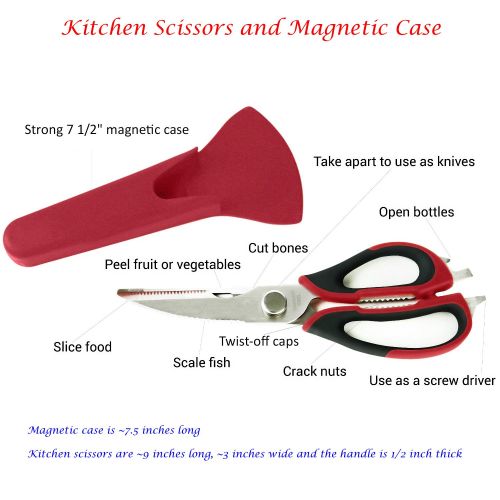  Silicone Designs Kitchen Scissors Plus 5 Blade Herb Shears Set, Stainless Steel Plus Recipe Ebook