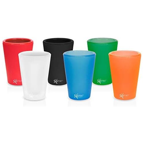  [아마존베스트]Silipint Silicone 1.5 Oz Shot Glasses, U.S. Patented, Unbreakable, Freezable, Heat Resistant, Amazing Party Shot Glass (Set of 6-1.5 Oz, Solid Variety)