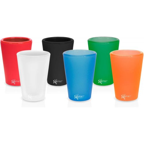  [아마존베스트]Silipint Silicone 1.5 Oz Shot Glasses, U.S. Patented, Unbreakable, Freezable, Heat Resistant, Amazing Party Shot Glass (Set of 6-1.5 Oz, Solid Variety)