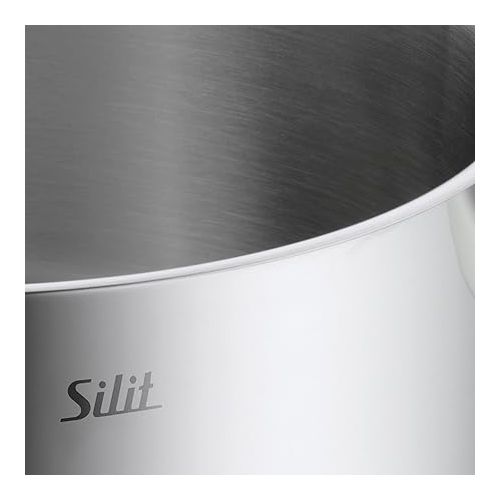  Silit Pot Ø 20 cm Approx. 2.5L Achat Pouring Rim Glass Lid Stainless Steel Polished Suitable for Induction Hobs Dishwasher-Safe