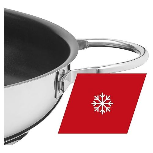  Silit Calabria Serving/Frying Pan Induction 32 cm Stainless Steel Coated Stainless Steel Handle Oven-Proof for Gentle Roasting