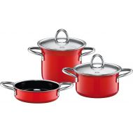 Silit Minimax Stackable Silargan Functional Ceramic Pot Set, 4 Piece, Energy Red