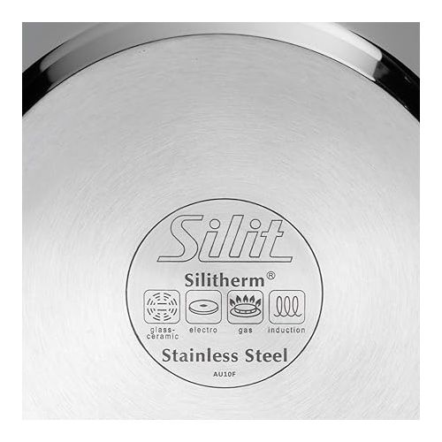  Silit Milk Pot Ø 14 cm Approx. 1.7L Achat Pouring Rim Glass Lid Stainless Steel Polished Suitable for Induction Hobs Dishwasher-Safe