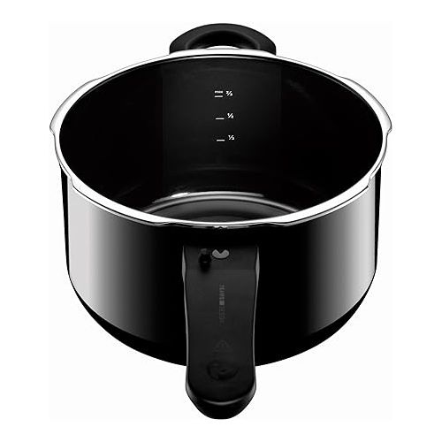  Silit Sicomatic® T-Plus Pressure Cooker 2.5L Without Insert Ø 18 cm Black Made in Germany Inside Scale Silargan® Functional Ceramic Suitable for Induction Hobs