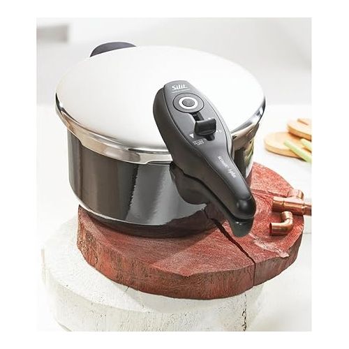  Silit Sicomatic® T-Plus Pressure Cooker 4.5L without Insert Ø 22 cm Black Made in Germany Inside Scale Silargan® Functional Ceramic Suitable for Induction Hobs