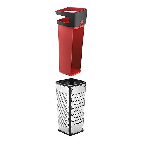  Silit Square grater with collecting container, Material: rustproof 18/10 stainless steel, plastic-dishwasher-safe