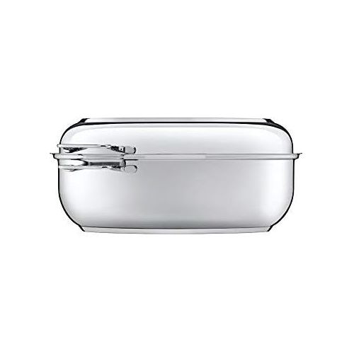  Silit Roasting Pan Oval 38 x 26 x 12.2 cm Approx. 8.4L Lid Can Be Used As Frying Pan, Stainless Steel Polished Suitable for Induction Hobs Dishwasher-Safe