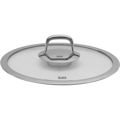  Silit Compact Kochtopf groß, 24 cm, mit Glasdeckel Stewing Pot 4.5 L Induction Stackable Black, 4,5l