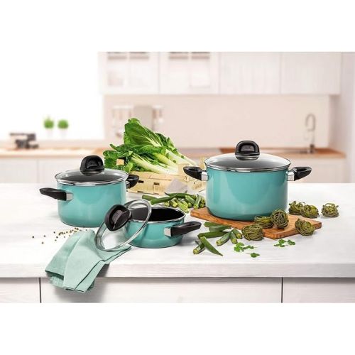  Silit Modesto Line Saucepan 16 cm without Lid Cooking Pot 1.3 L Milk Pan Silargan Functional Ceramic Pot Induction Green