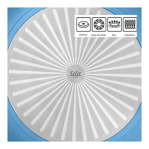  Silit Belluna Frying Pan 20 cm Aluminium Coated with Plastic Handle for Gentle Frying Blue