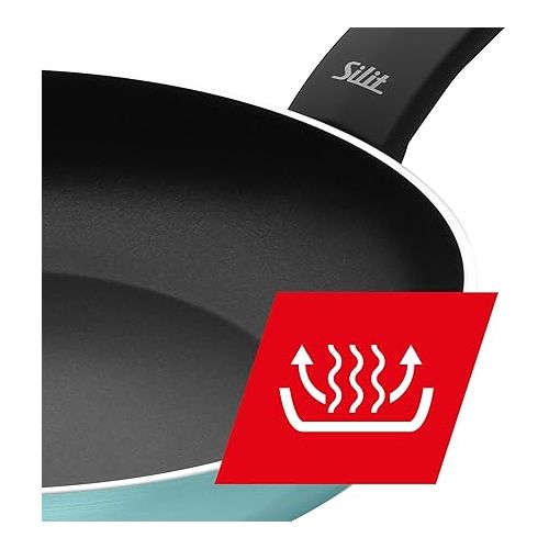  Silit Belluna Induction Frying Pan 28 cm Aluminium Coated Plastic Handle for Gentle Roasting Green