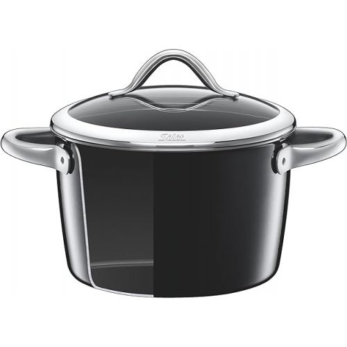  Silit Vitaliano High Casserole w.l. 22cm Vitalino Nero, 33 x 28 x 21 cm, Black