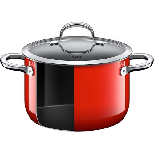  Silit Passion High Casserole with Lid, 20cm, Red