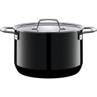 Silit Black Zeno Saucepan High with Metal Lid Diameter 24 cm Silargan Functional Ceramic Suitable for Induction Cookers Dishwasher Safe 6.4 litres, 32 x 27 x 21 cm