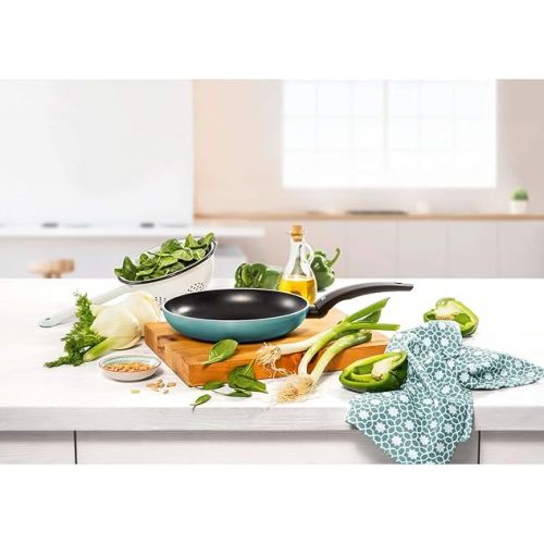  Silit Belluna Frying Pan 24 cm Aluminium Coated with Plastic Handle for Gentle Frying Green