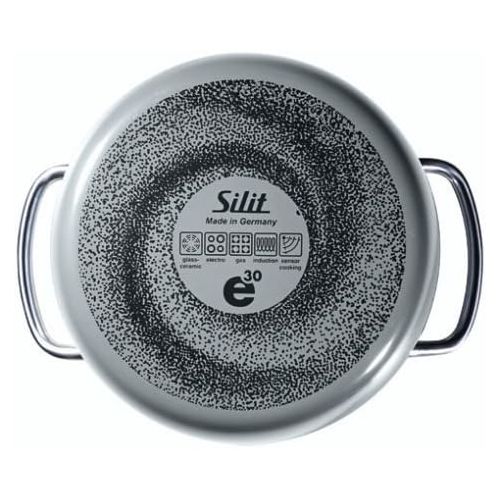  Silit Vision Koch/- Fleischtopf, hoch, 24cm, Metalldeckel, 6,4l, Silargan Funktionskeramik, Topf Induktion, grau