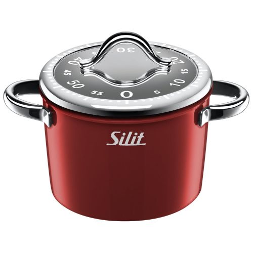  Silit Vitaliano Rosso Schmortopf mit Glasdeckel Ø 28 cm + gratis Kurzzeitmesser, Silargan Funktionskeramik, Schuettrand, induktionsgeeignet, spuelmaschinengeeignet, rot, 5,9l