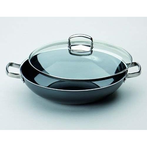  Silit Wok mit Glasdeckel Ø 36 cm, Silargan Funktionskeramik, Schuettrand, induktionsgeeignet, spuelmaschinengeeignet, schwarz