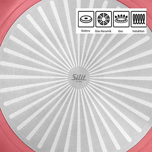  Silit Belluna Frying Pan 24 cm Aluminium Coating Induction Plastic Handle PFOA-Free for Gentle Roasting Pink