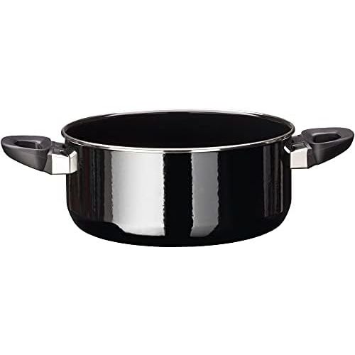  Silit Modesto Line Saucepan 24 cm Glass Lid Saucepan 4.4 L Silargan Functional Ceramic Induction Pot Black