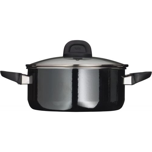  Silit Modesto Line Saucepan 24 cm Glass Lid Saucepan 4.4 L Silargan Functional Ceramic Induction Pot Black