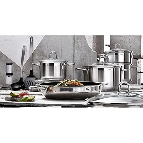  Silit Diamond Saucepan Set with Glass Lid / Saucepan / Coated Pan / Polished Stainless Steel / Suitable for Induction Cookers / Dishwasher Safe