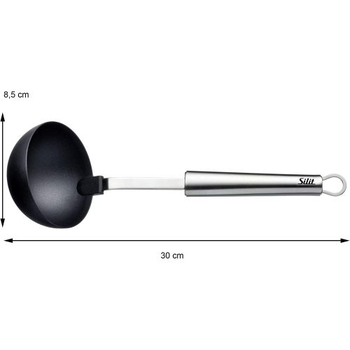  Silit Classic Line 2142300700 Ladle 30 cm Polished Stainless Steel Plastic Ladle Ideal for Coated Pots Dishwasher-safe