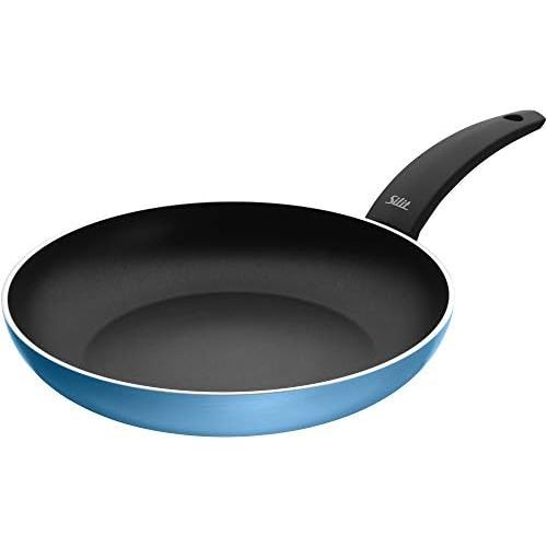  Silit Belluna Frying Pan 28 cm Aluminium Coating Induction Plastic Handle PFOA-Free for Gentle Roasting Blue